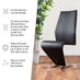2x Willow Grey Faux Leather 'Z' Dining Chairs