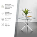 Novara Glass & Chrome Round Dining Table with 4 Cream Paloma Chairs