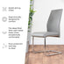 2x Lorenzo White Faux Leather Dining Chairs
