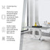 Giovani Rectangular Grey and White High Gloss Glass 6 Seater Large Dining Table
