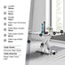 Atlanta Rectangular White High Gloss and Silver Metal 4 Seater Dining Table