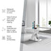 Atlanta Rectangular White High Gloss and Silver Metal 6 Seater Dining Table
