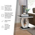 Giovani Square Black Glass and White High Gloss Side Table