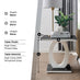 Giovani Square Black Glass and White High Gloss Side Table
