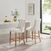 2x Belgravia Beige Fabric Bar Chairs Oak Effect Legs