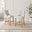 2x Belgravia Beige Fabric Bar Chairs Oak Effect Legs
