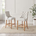 2x Belgravia Beige Fabric Bar Chairs Oak Effect Legs
