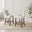 2x Belgravia Beige Fabric Bar Chairs Walnut Effect Legs