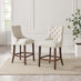 2x Belgravia Beige Fabric Bar Chairs Walnut Effect Legs