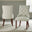 2x Belgravia Beige Fabric Dining Chairs Walnut Legs