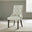 2x Belgravia Beige Fabric Dining Chairs Walnut Legs