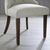 2x Belgravia Beige Fabric Dining Chairs Walnut Legs