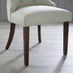 2x Belgravia Beige Fabric Dining Chairs Walnut Legs