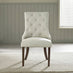 2x Belgravia Beige Fabric Dining Chairs Walnut Legs