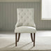 2x Belgravia Beige Fabric Dining Chairs Walnut Legs
