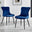 2x Nora Navy Blue Velvet Dining Chairs Black Legs
