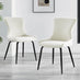 2x Nora Cream Velvet Dining Chairs Black Legs