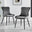 2x Nora Dark Grey Velvet Dining Chairs Black Legs