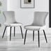 2x Nora Light Grey Velvet Dining Chairs Black Legs