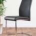 Elina White Marble Effect Round Dining Table & 2 Black Lorenzo Chairs