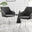 2x Falun Dark Grey Fabric Dining Chairs Silver Legs