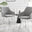 2x Falun Light Grey Fabric Dining Chairs Silver Legs