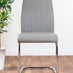 Enna White Glass Extending Dining Table and 4 Grey Lorenzo Chairs
