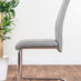 Novara Chrome Metal Round Glass Dining Table And 4 Elephant Grey Lorenzo Dining Chairs