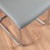 Atlanta Modern Rectangle Chrome Metal High Gloss White Dining Table And 6 Elephant Grey Lorenzo Chairs Set