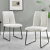 2x Halle Cream Fabric Dining Chairs Black Legs