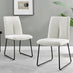 2x Halle Cream Fabric Dining Chairs Black Legs