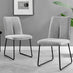 2x Halle Light Grey Fabric Dining Chairs Black Legs