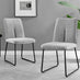 2x Halle Light Grey Fabric Dining Chairs Black Legs