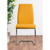 Atlanta Modern Rectangle Chrome Metal High Gloss White Dining Table And 6 Mustard Lorenzo Chairs Set