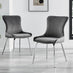 Palma Beige Stone Effect Round Dining Table & 4 Dark Grey Nora Silver Leg Chairs