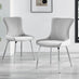 Palma Beige Stone Effect Round Dining Table & 4 Light Grey Nora Silver Leg Chairs