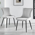Elina White Marble Effect Round Dining Table & 2 Light Grey Nora Black Leg Chairs