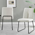 2x Halle Cream Fabric Dining Chairs Black Legs