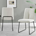 2x Halle Cream Fabric Dining Chairs Black Legs
