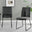 2x Halle Dark Grey Fabric Dining Chairs Black Legs