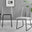 2x Halle Light Grey Fabric Dining Chairs Black Legs