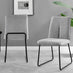 2x Halle Light Grey Fabric Dining Chairs Black Legs
