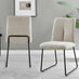 2x Halle Taupe Fabric Dining Chairs Black Legs