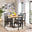 Cotswold Rectangular Oak and Black Wood Large 6 Seater Dining Table