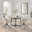 Adley Round Grey Concrete Effect Dining Table 4 Cream Anika Swivel Chairs