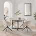 Adley Round Grey Concrete Effect Dining Table 4 Cream Anika Swivel Chairs