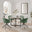 Adley Round Grey Concrete Effect Dining Table 4 Green Anika Swivel Chairs