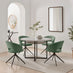 Adley Round Grey Concrete Effect Dining Table 4 Green Anika Swivel Chairs