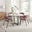 Adley Round Grey Concrete Effect Dining Table 4 Dusky Pink Delos Chairs