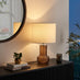 Amber Orange Glass Table Lamp